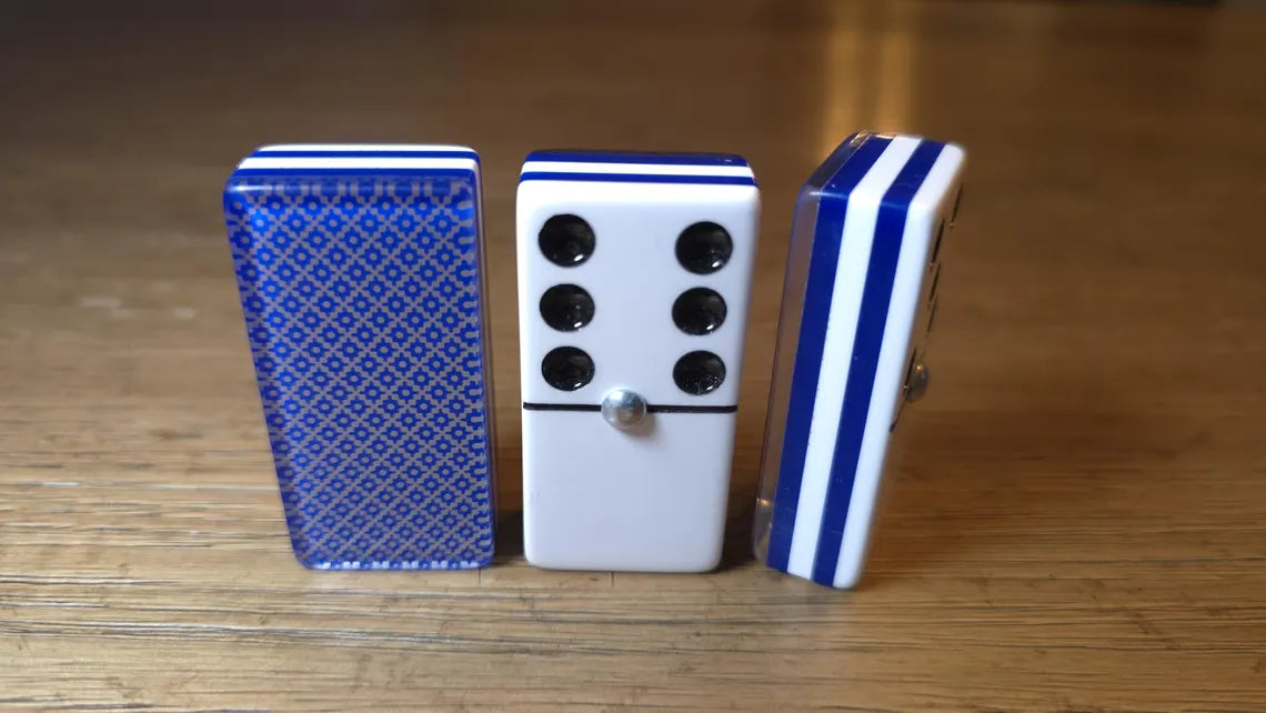 Deluxe Blue Dominoes Jumbo Size