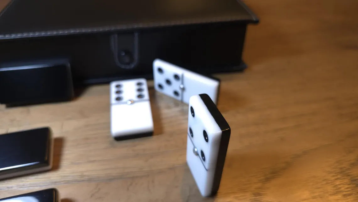 Deluxe Classic Black and White Dominoes Jumbo size
