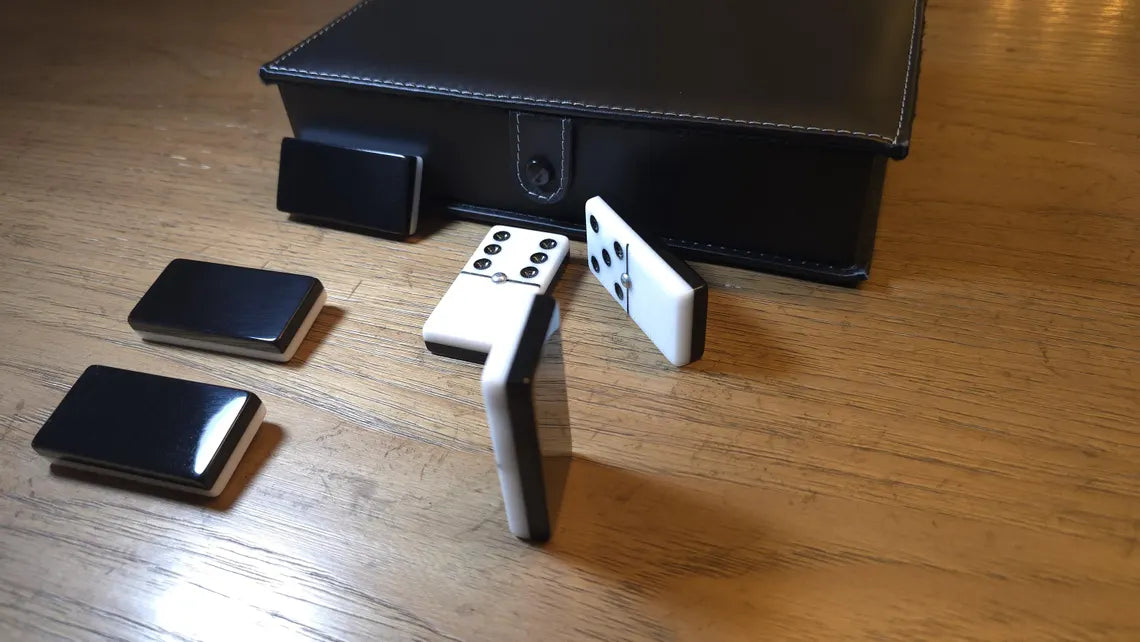 Deluxe Classic Black and White Dominoes Jumbo size