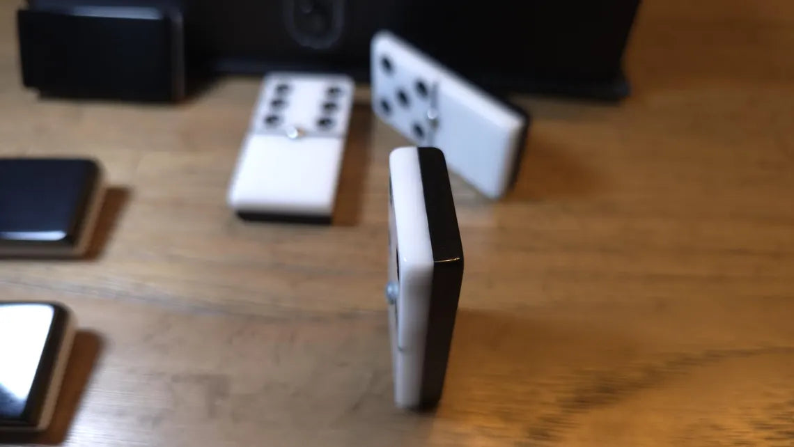 Deluxe Classic Black and White Dominoes Jumbo size