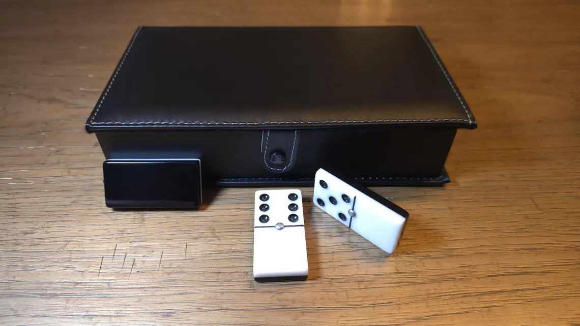 Deluxe Classic Black and White Dominoes Jumbo size
