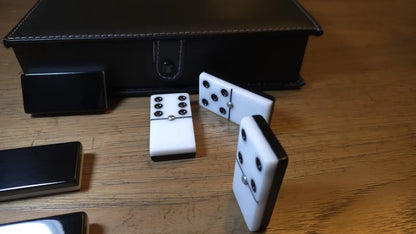 Deluxe Classic Black and White Dominoes Jumbo size